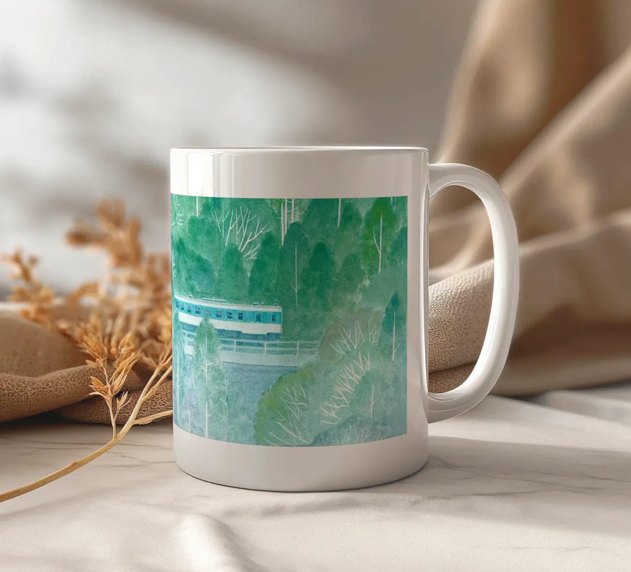 rima di verde tazza in ceramica da Noji-Mikiko
