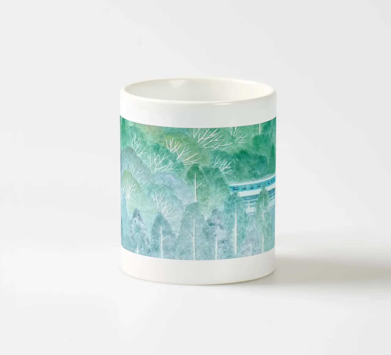 rima di verde tazza in ceramica da Noji-Mikiko