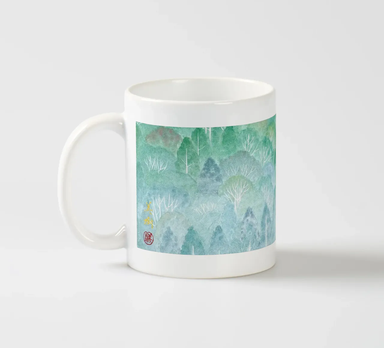 rima di verde tazza in ceramica da Noji-Mikiko