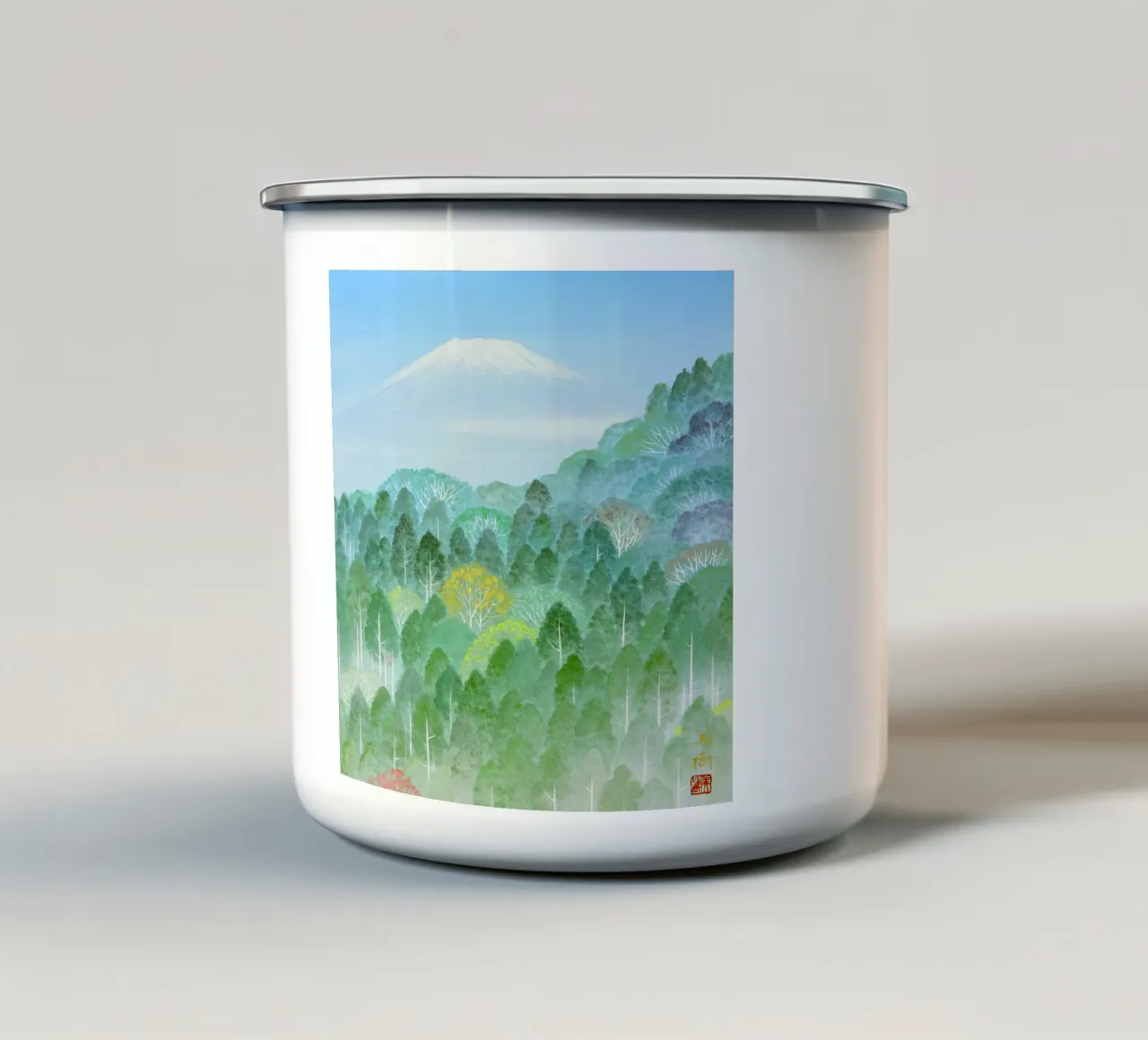 majesticmt fuji tazza in smalto da Noji-Mikiko