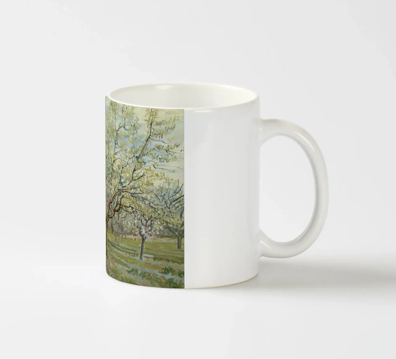 Vincent van Gogh - Frutteto bianco tazza in ceramica da Timeless Artworks