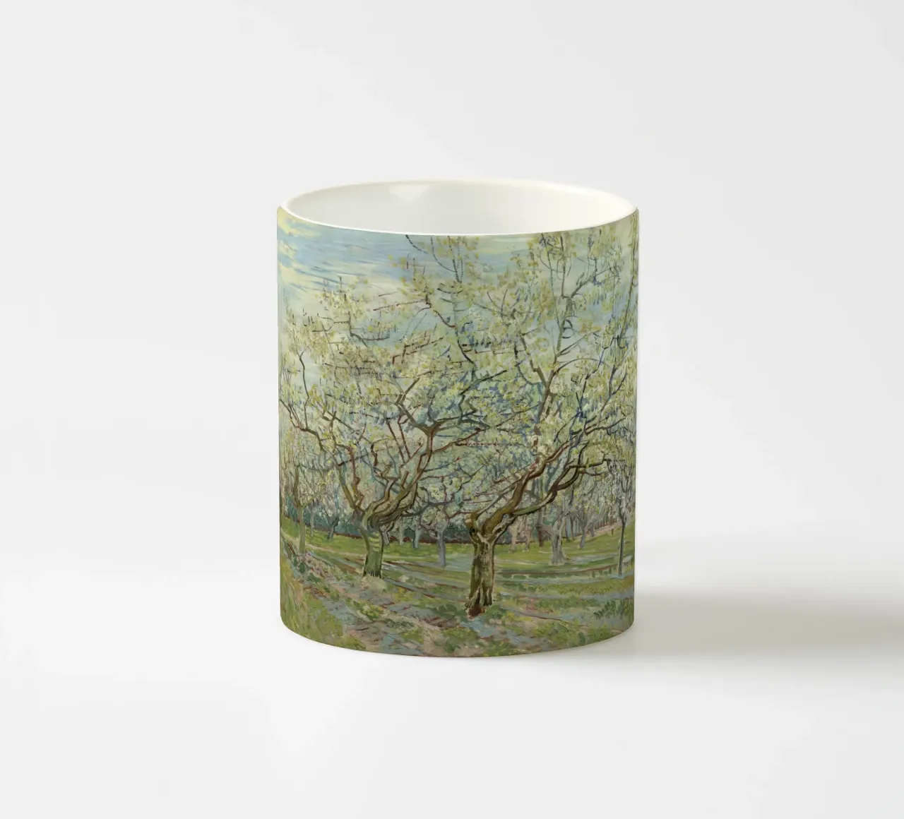 Vincent van Gogh - Frutteto bianco tazza in ceramica da Timeless Artworks