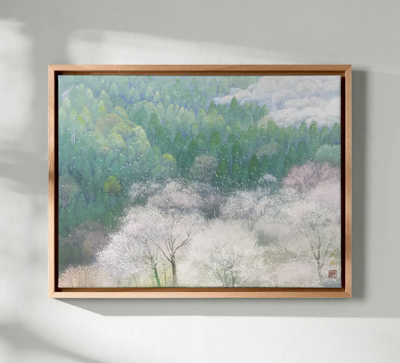 spring forest canvas with Floater frame by Noji-Mikiko