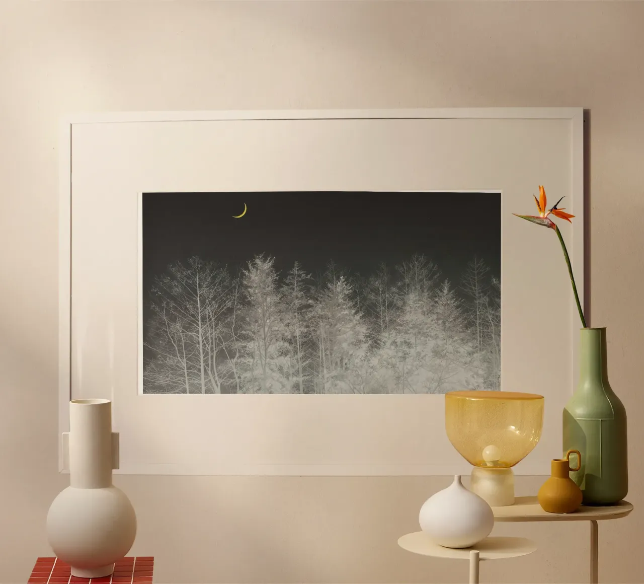 Foresta tranquilla poster con telaio in plastica da Noji-Mikiko