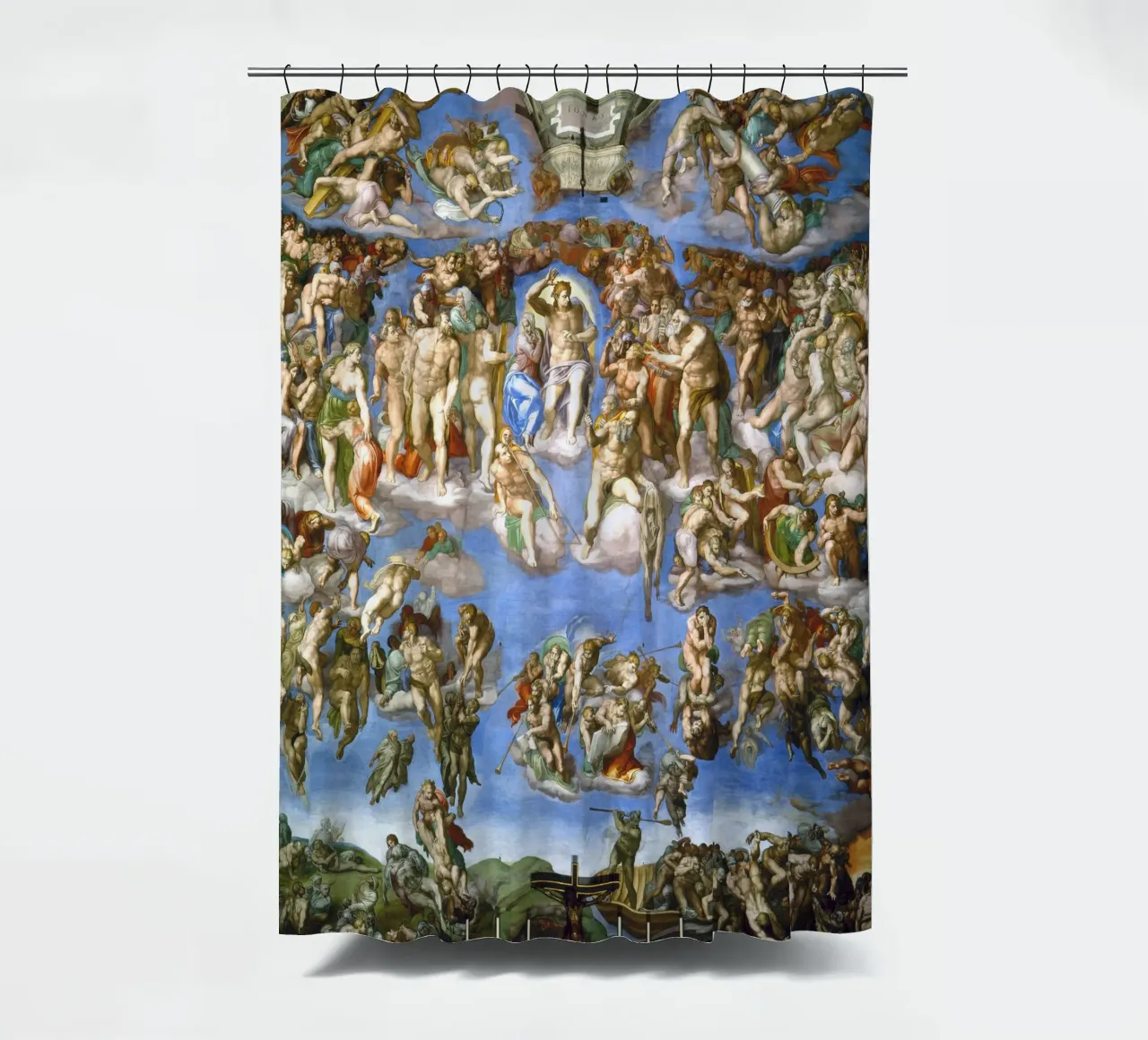 Michelangelo - Das Jüngste Gericht Duschvorhang von Timeless Artworks