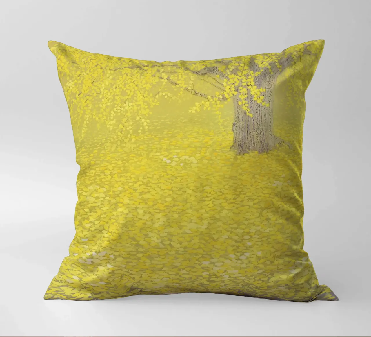 Reverberation of Yellow decorative cushion by Noji-Mikiko