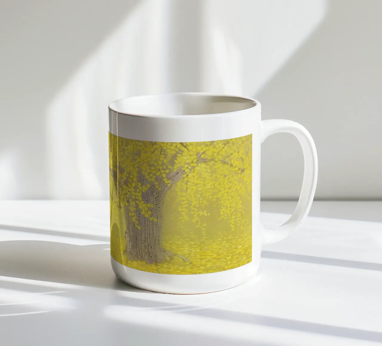 Réverbération du jaune mug en céramique de Noji-Mikiko