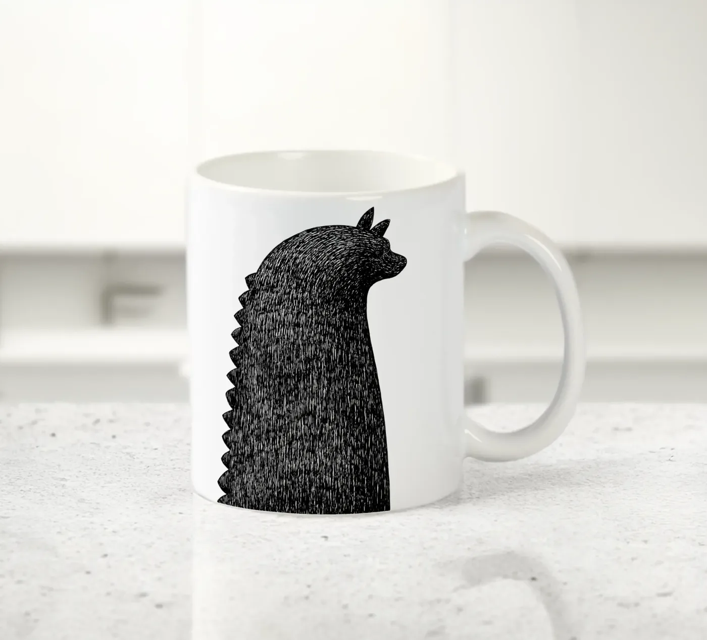 Zilla! ceramic mug by Richard Hood