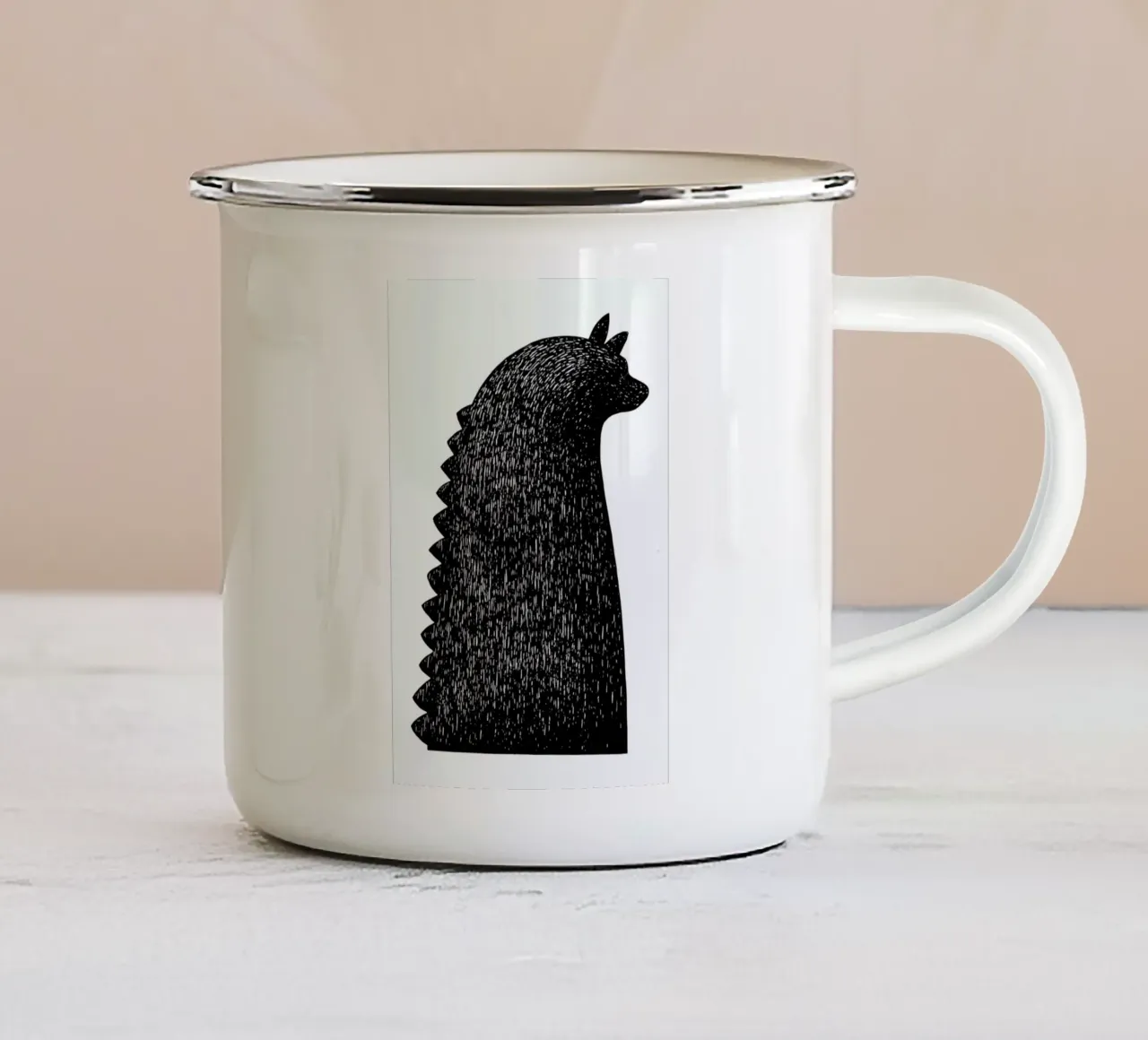 Saur enamel mug by Richard Hood