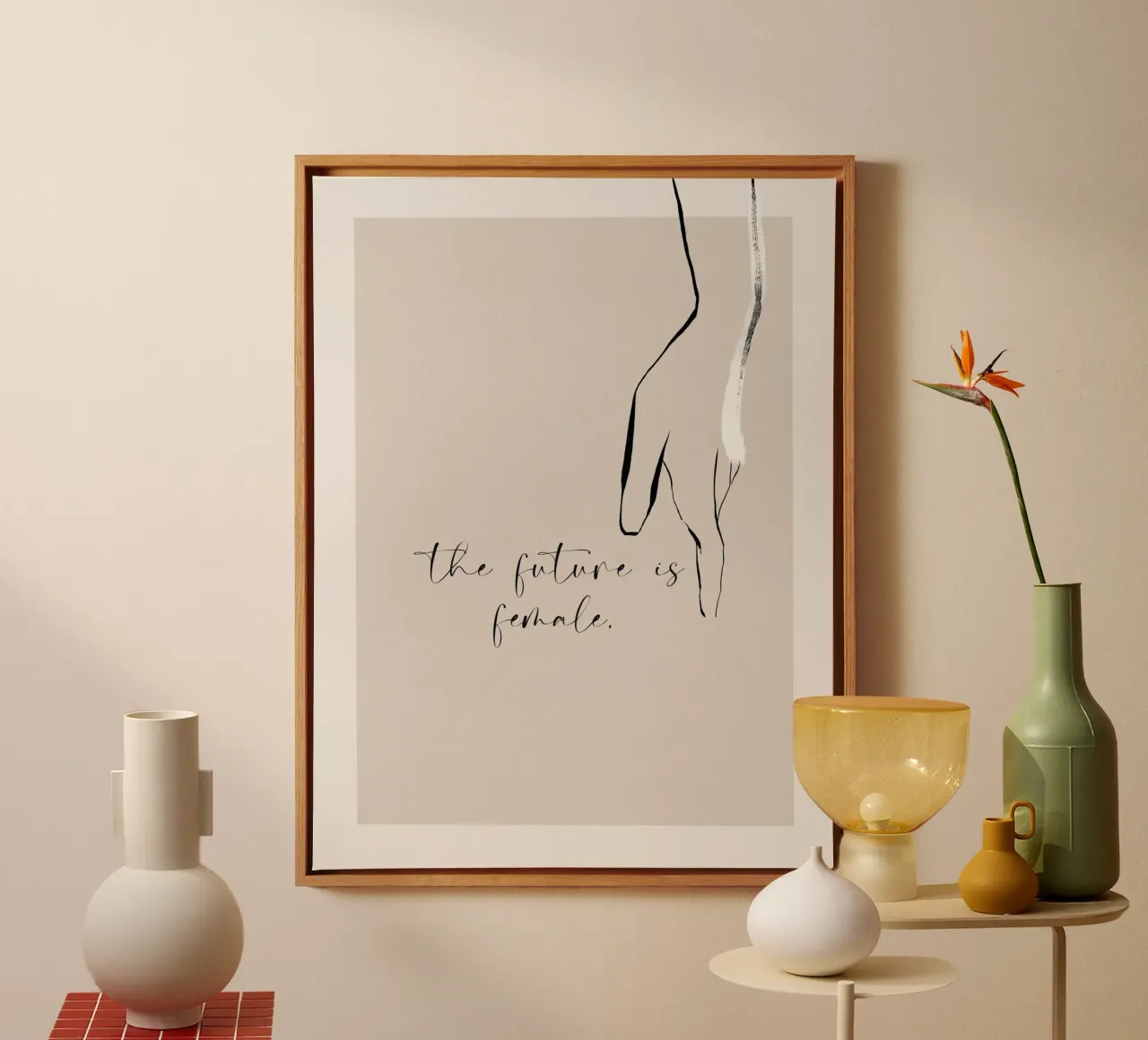 The Future Is Female No 2 canvas with Floater frame by treechild