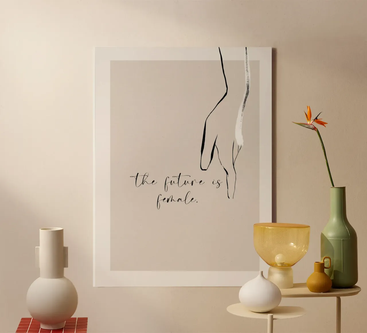 The Future Is Female No 2 canvas with Floater frame by treechild