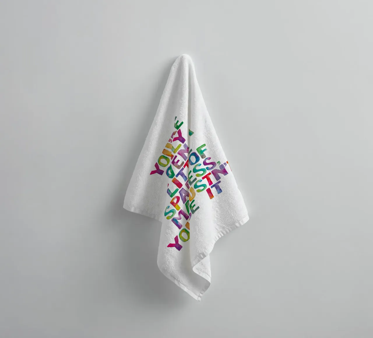 You Are Only Given a Little Spark of Madness Rainbow Type towel by THE MOTIVATED TYPE