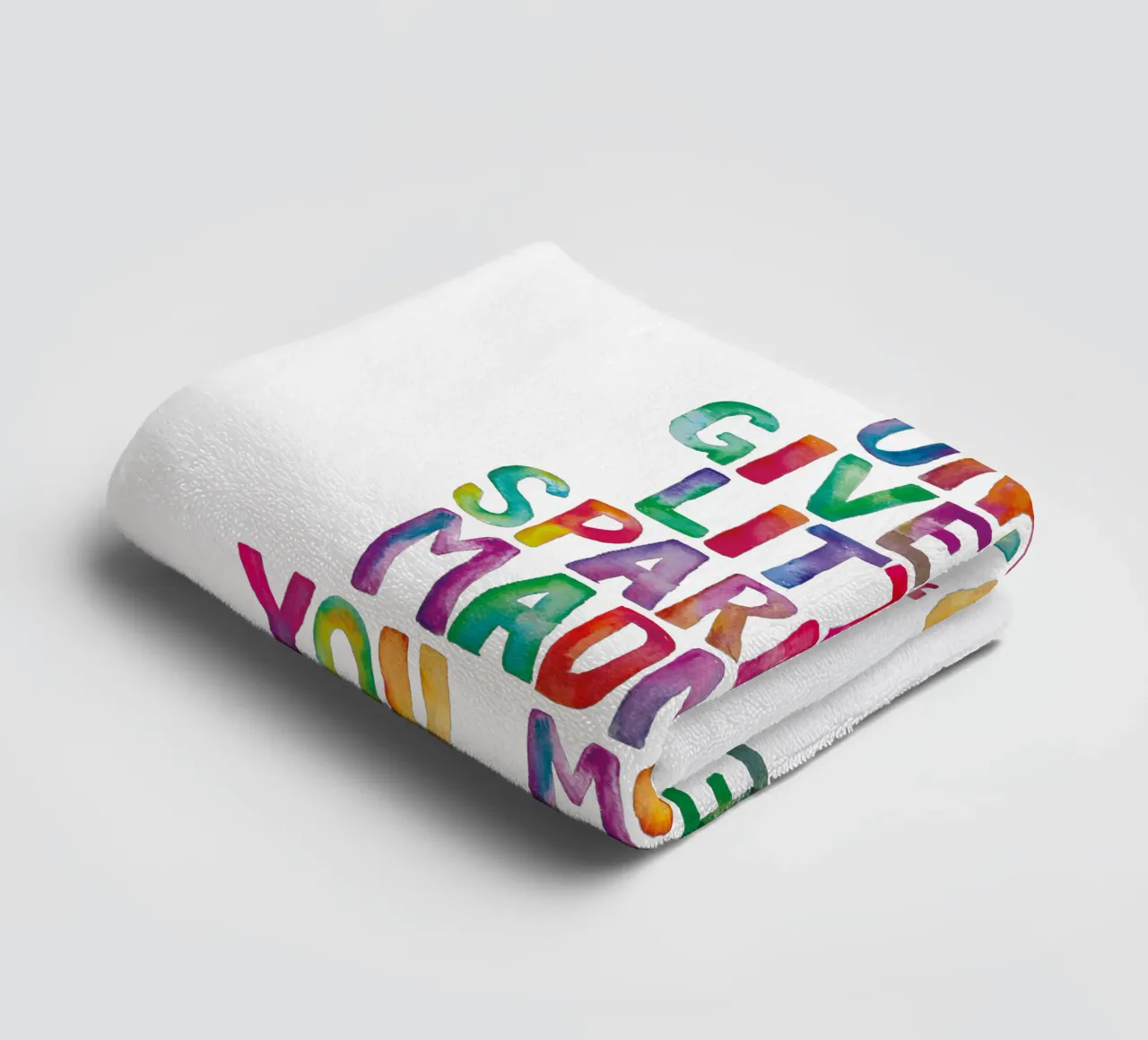 You Are Only Given a Little Spark of Madness Rainbow Type towel by THE MOTIVATED TYPE