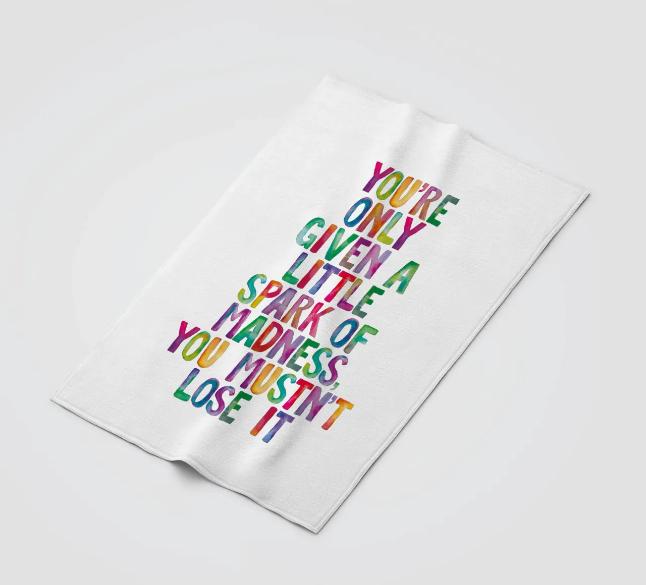 You Are Only Given a Little Spark of Madness Rainbow Type fleece blanket by THE MOTIVATED TYPE