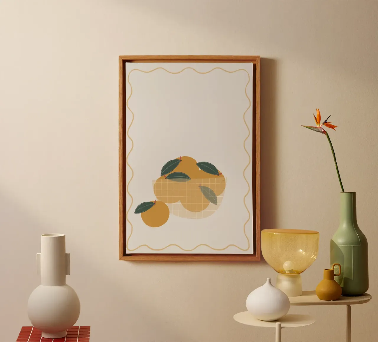 Bowl of Oranges canvas met Baklijst van Menina Lisboa