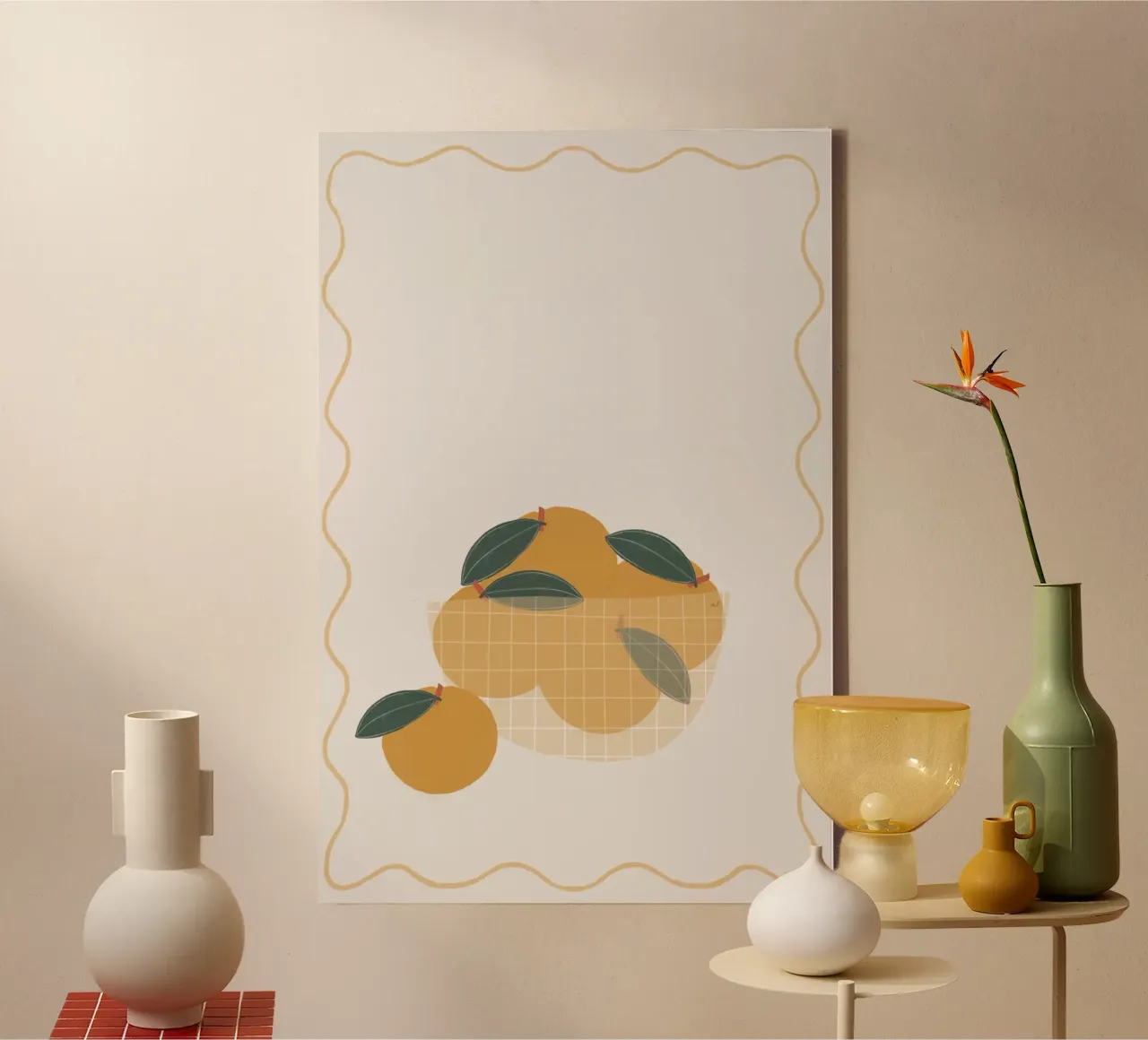 Bowl of Oranges canvas met Baklijst van Menina Lisboa