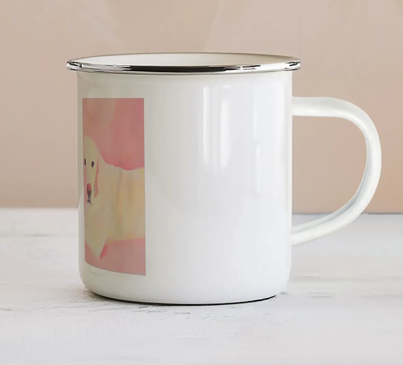 Cane Preppy Rosa tazza in smalto da Euphoria Theresa
