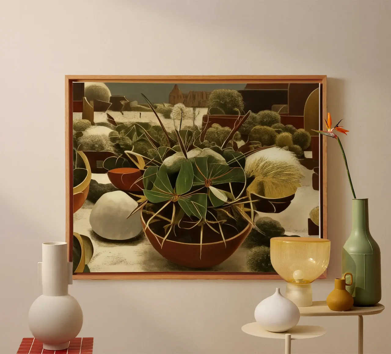 Cactus_2 canvas met Baklijst van Impressionismus by LK