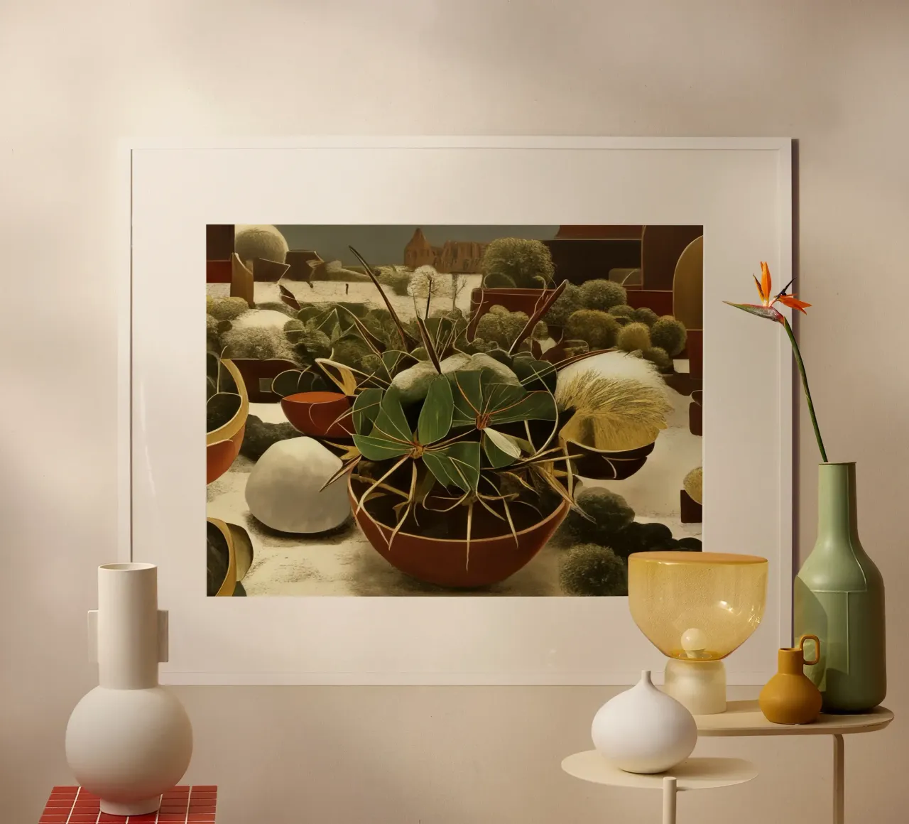 Cactus_2 poster con telaio in legno da Impressionismus by LK