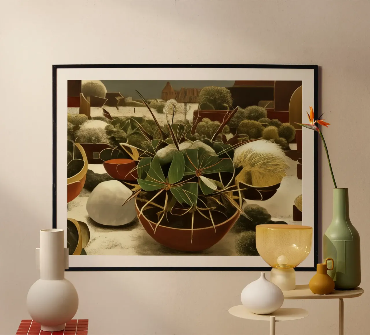 Cactus_2 poster con telaio in legno da Impressionismus by LK