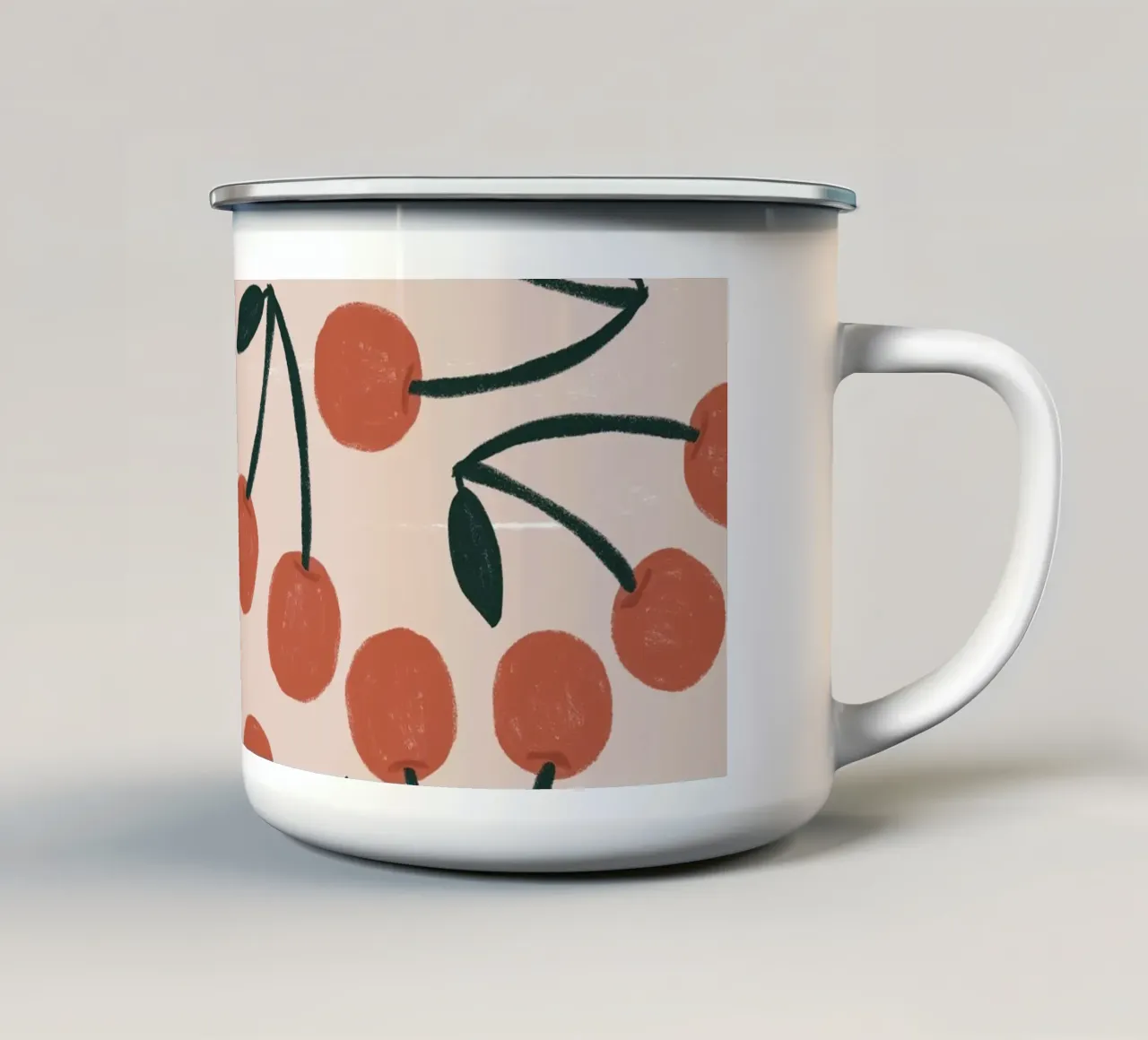Red Cherries taza de esmalte de Menina Lisboa
