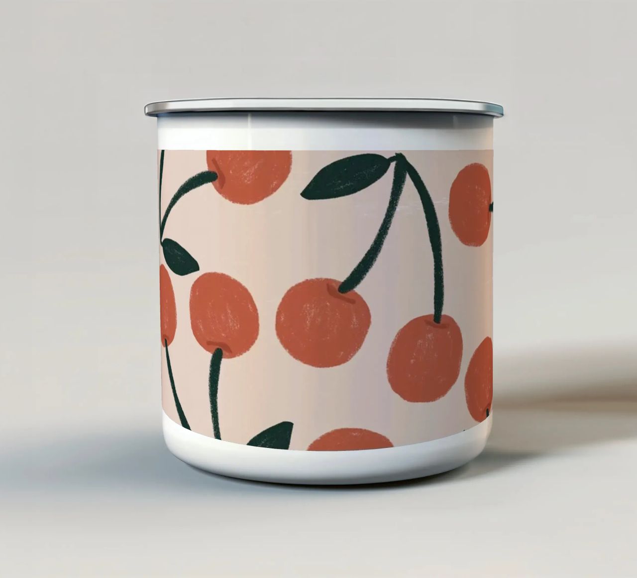 Red Cherries tazza in smalto da Menina Lisboa