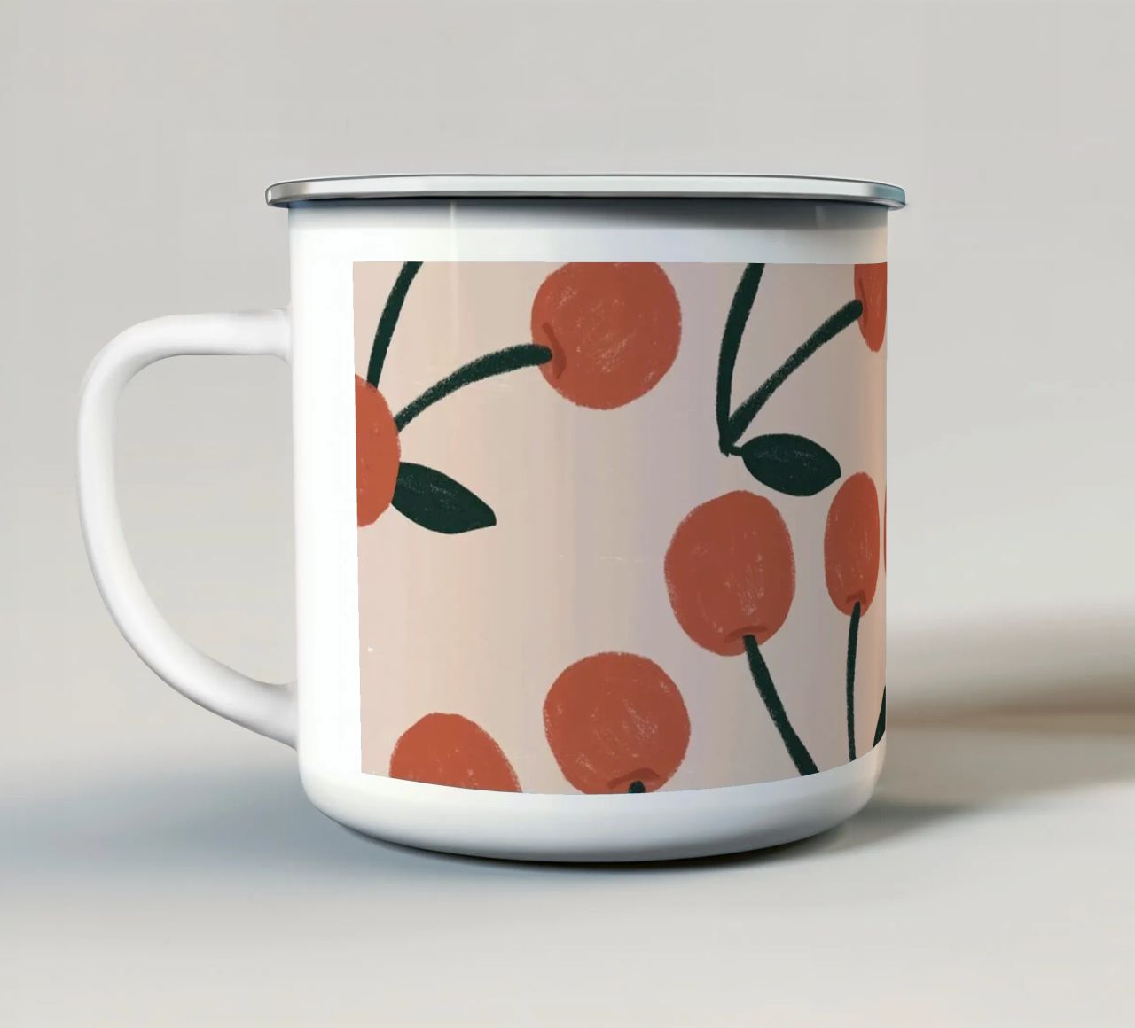 Red Cherries tazza in smalto da Menina Lisboa