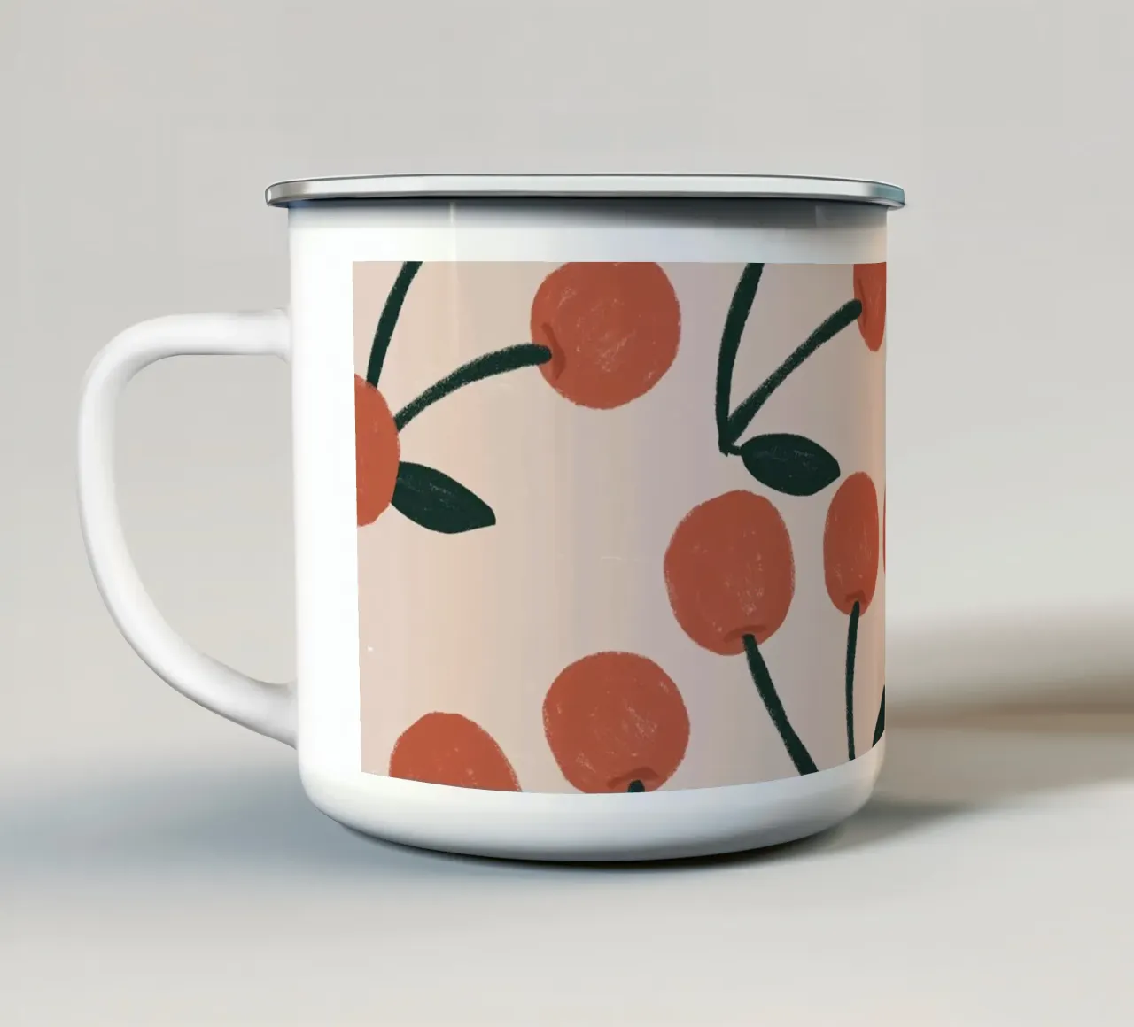 Red Cherries tazza in smalto da Menina Lisboa