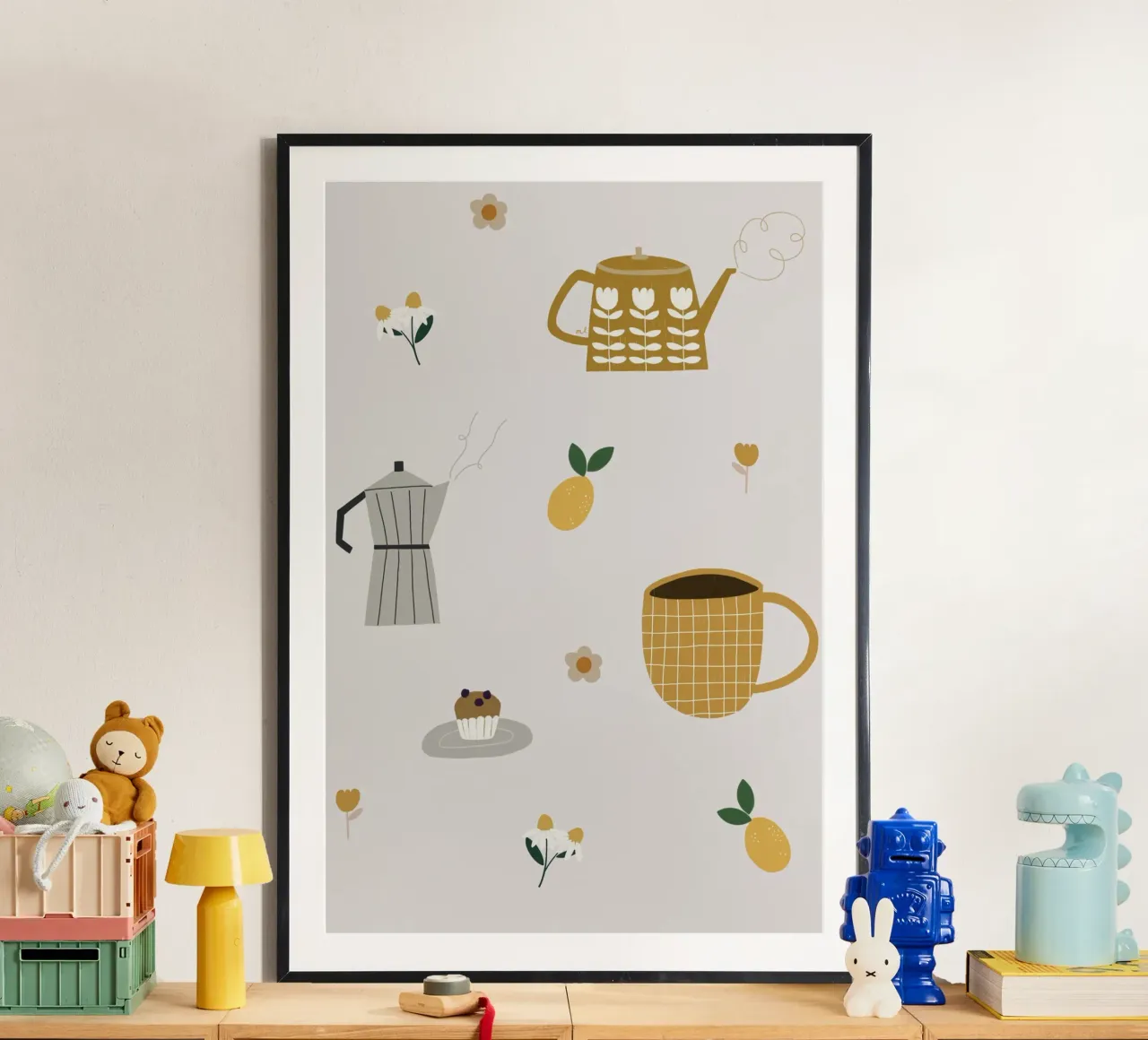 Coffee or Tea poster con telaio in plastica da Menina Lisboa