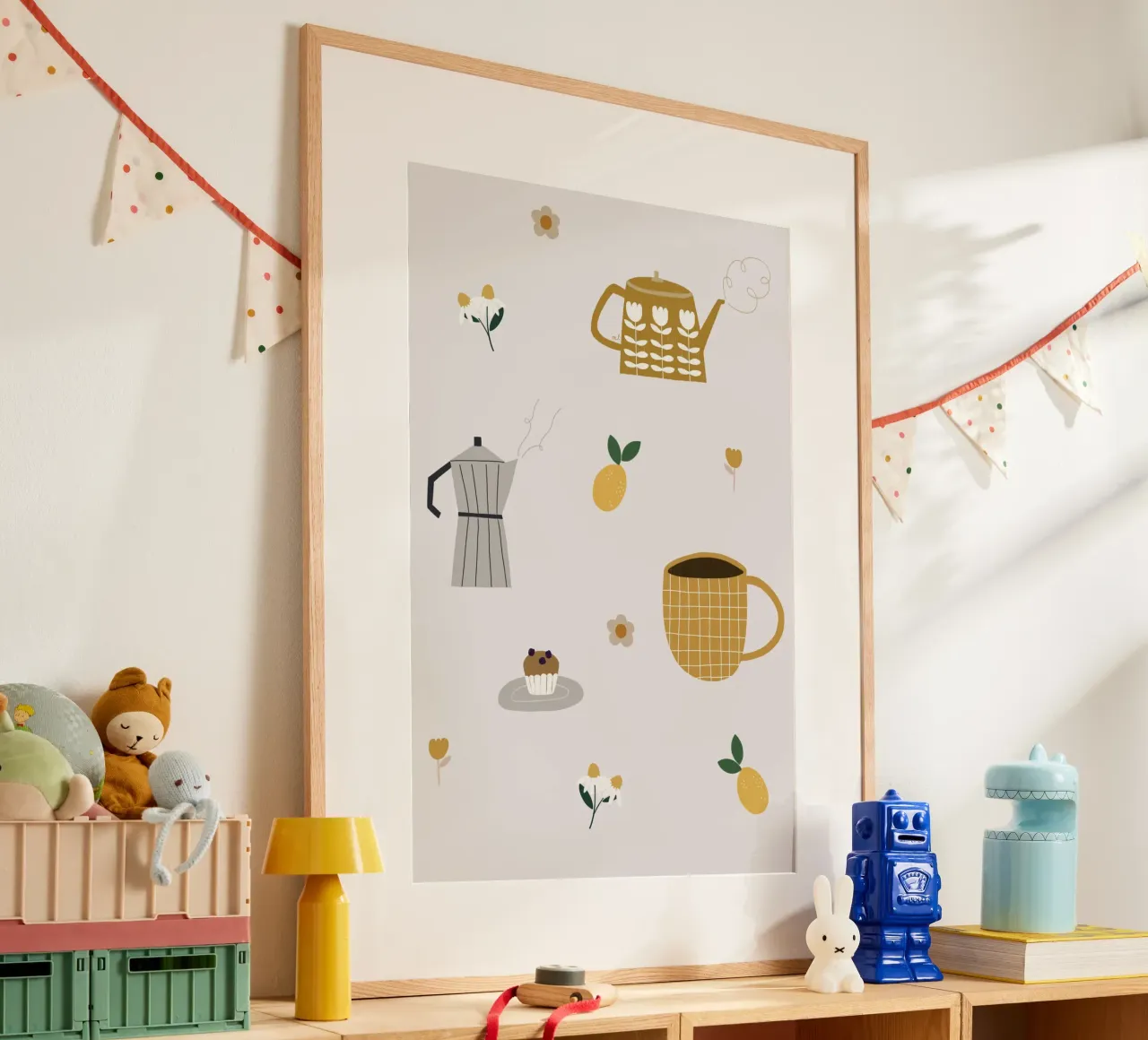 Coffee or Tea poster con telaio in plastica da Menina Lisboa