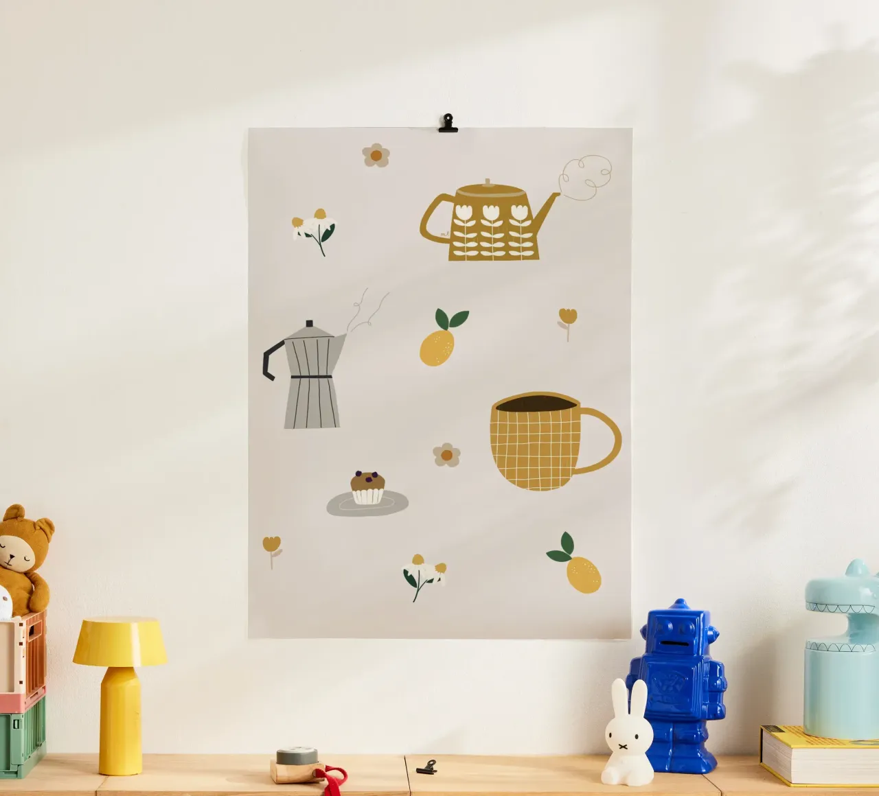 Coffee or Tea poster con telaio in plastica da Menina Lisboa