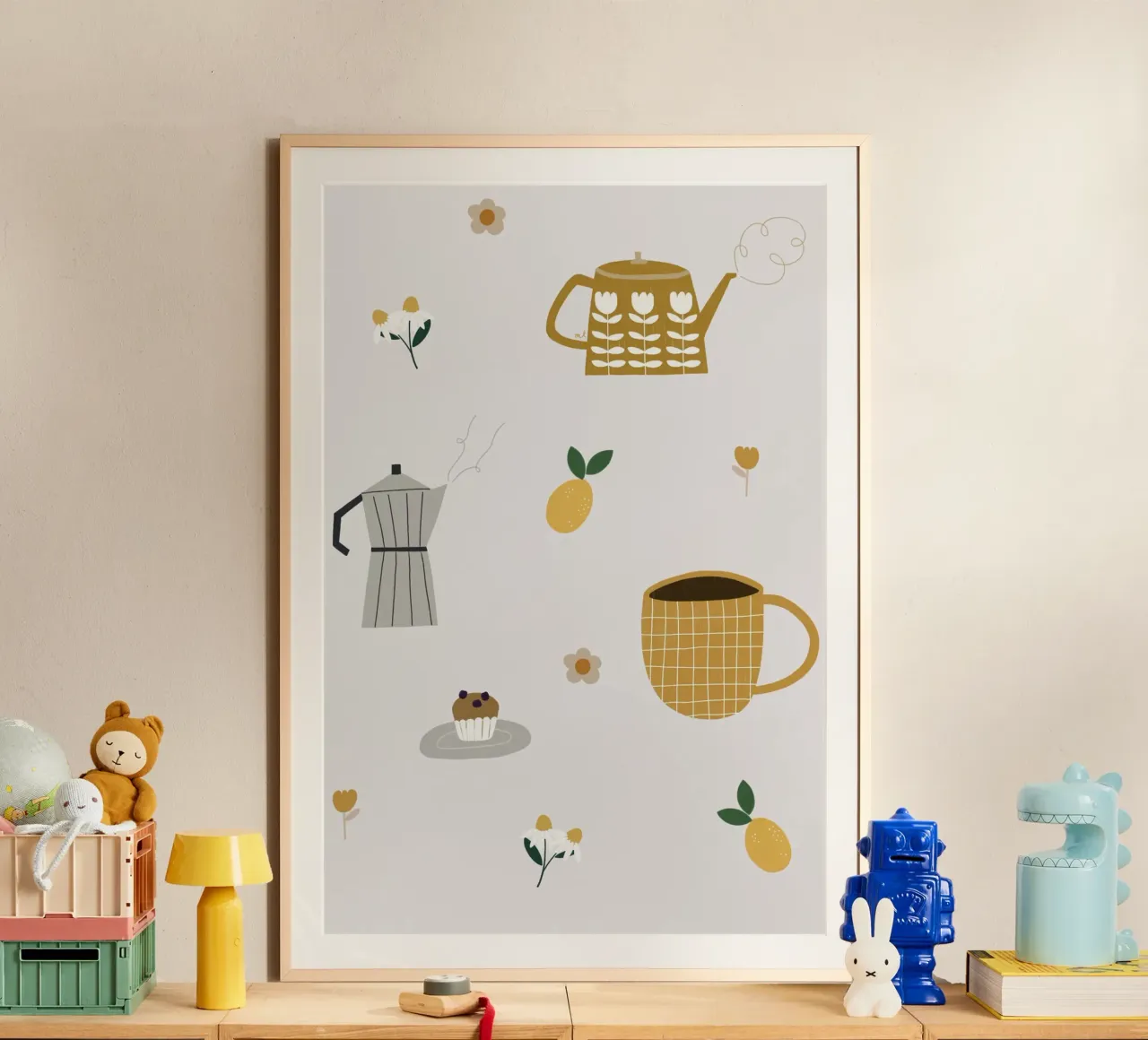 Coffee or Tea poster con telaio in plastica da Menina Lisboa