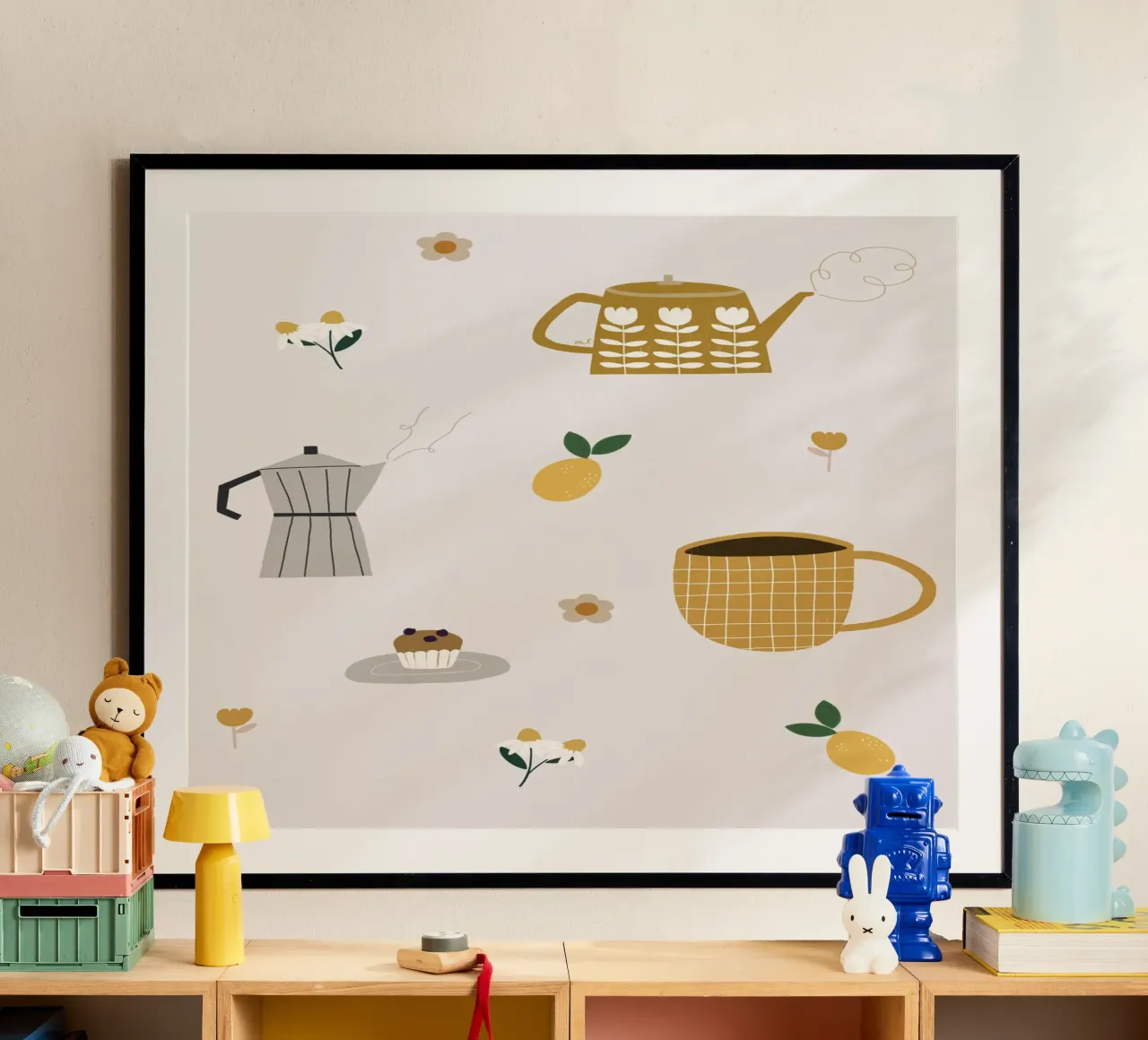 Coffee or Tea poster con telaio in plastica da Menina Lisboa