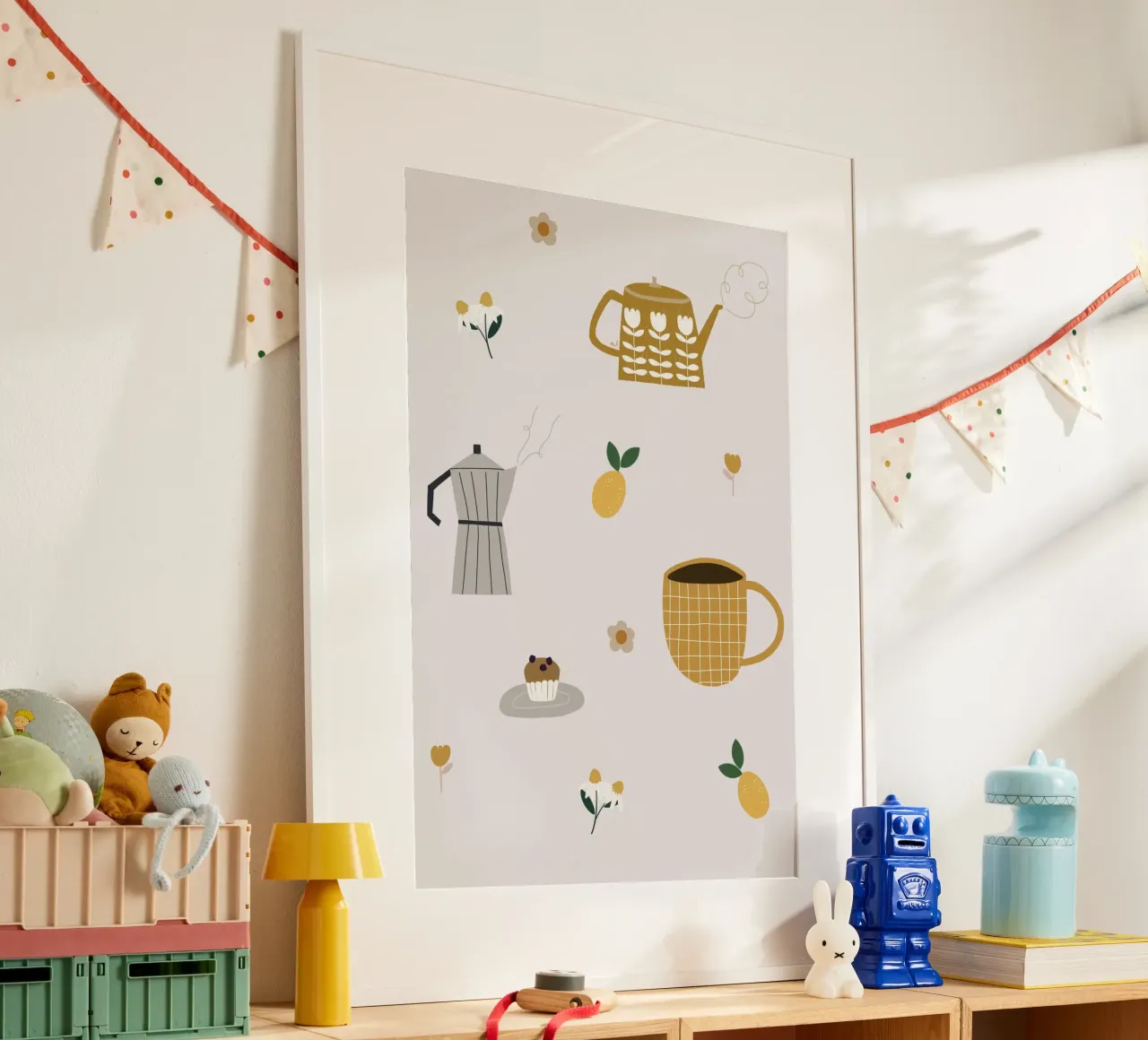 Coffee or Tea poster con telaio in plastica da Menina Lisboa