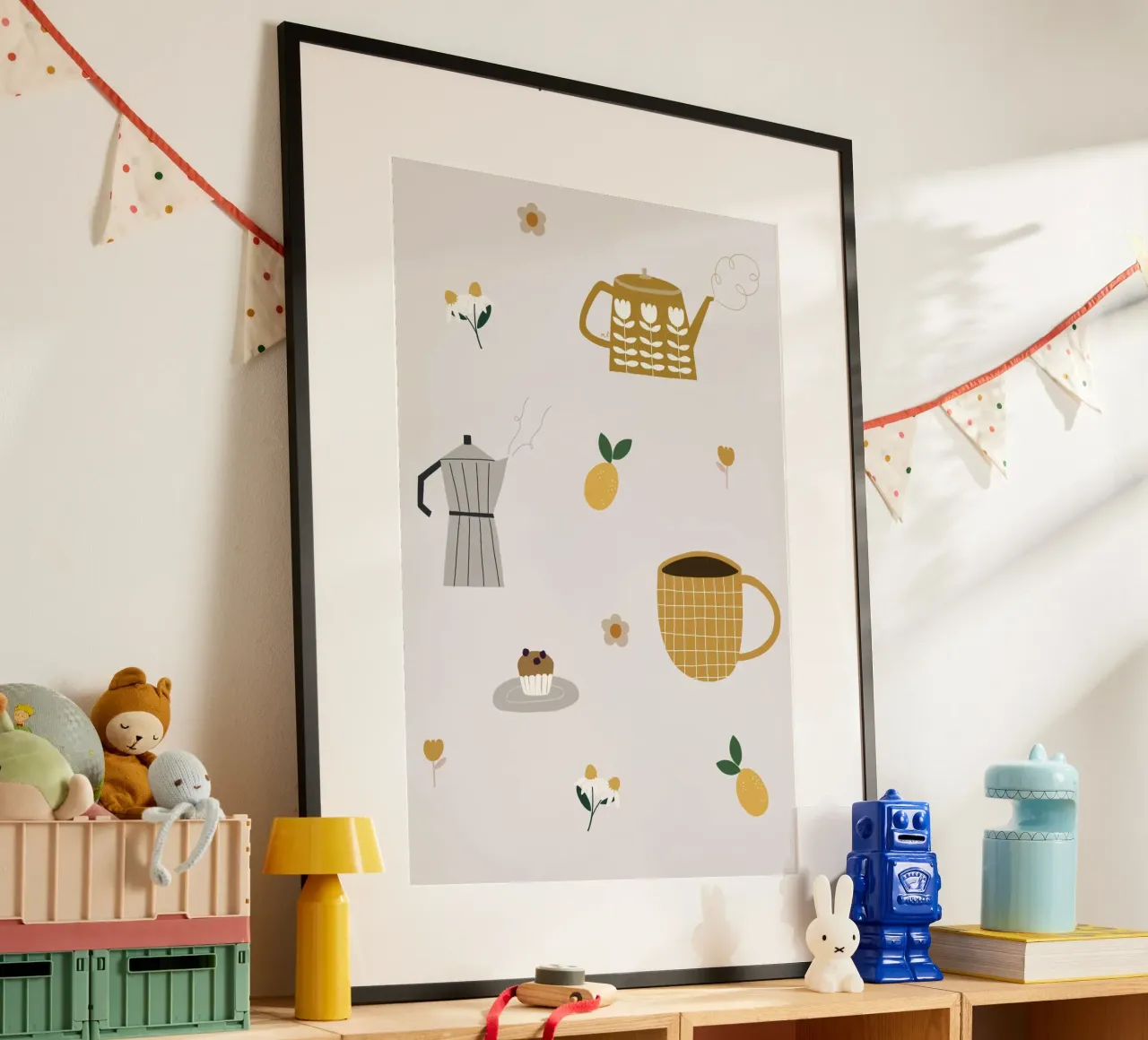 Coffee or Tea poster con telaio in plastica da Menina Lisboa