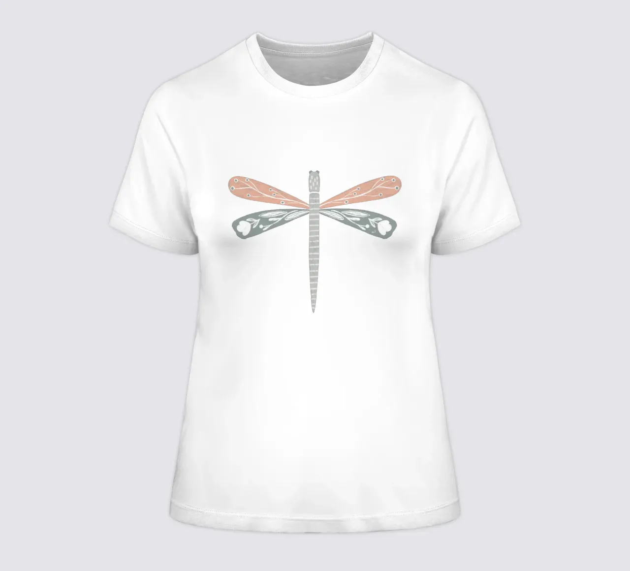 Sage & Blush Dragonfly women's fitted t-shirt by Menina Lisboa