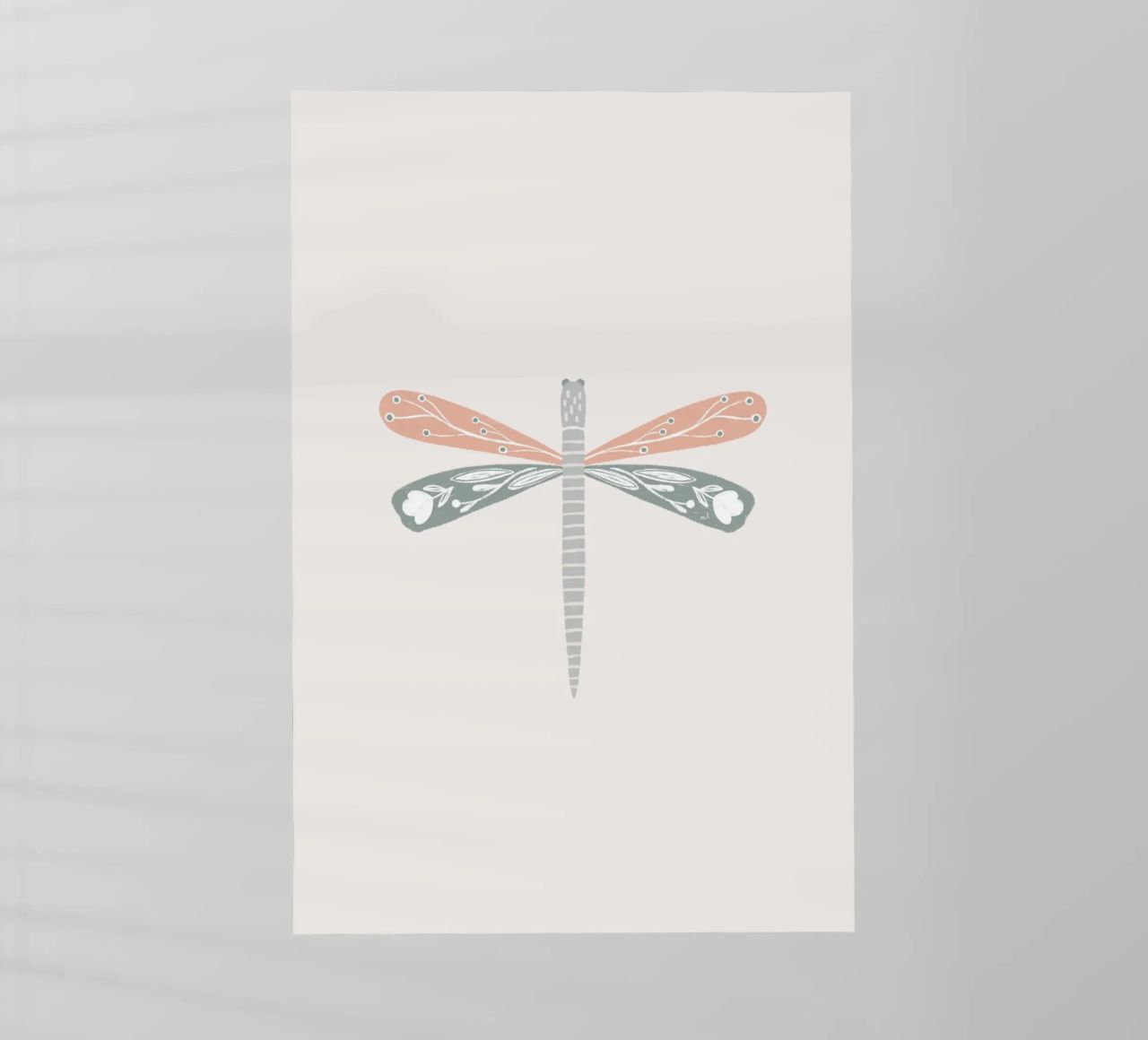 Sage & Blush Dragonfly pellicola backlit da Menina Lisboa