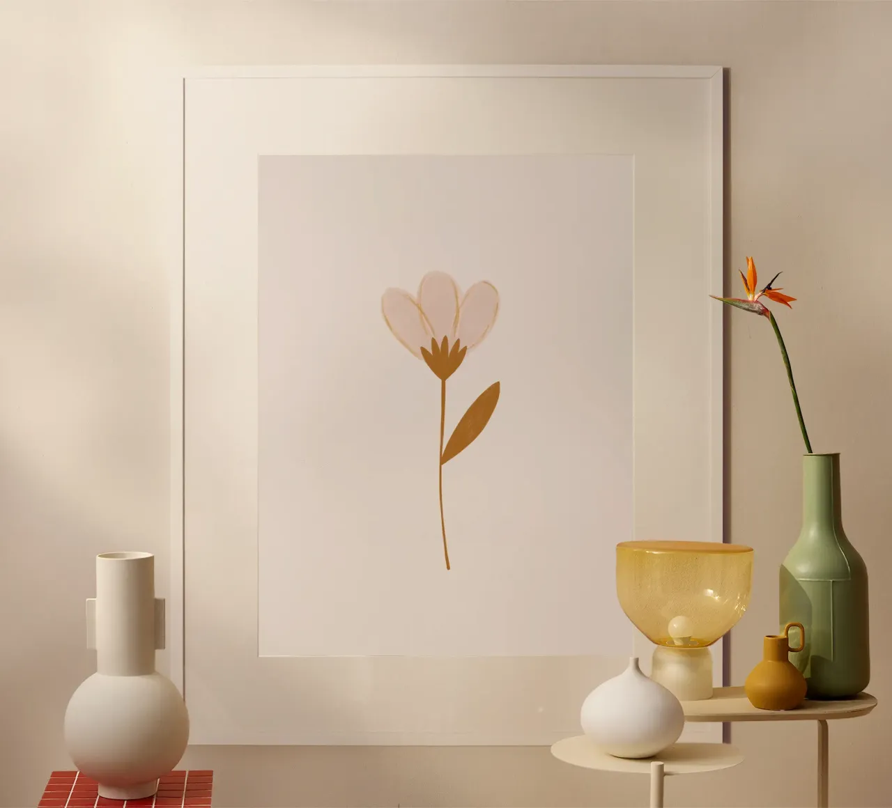 Pink Flower Poster mit Aluminium Rahmen von Menina Lisboa