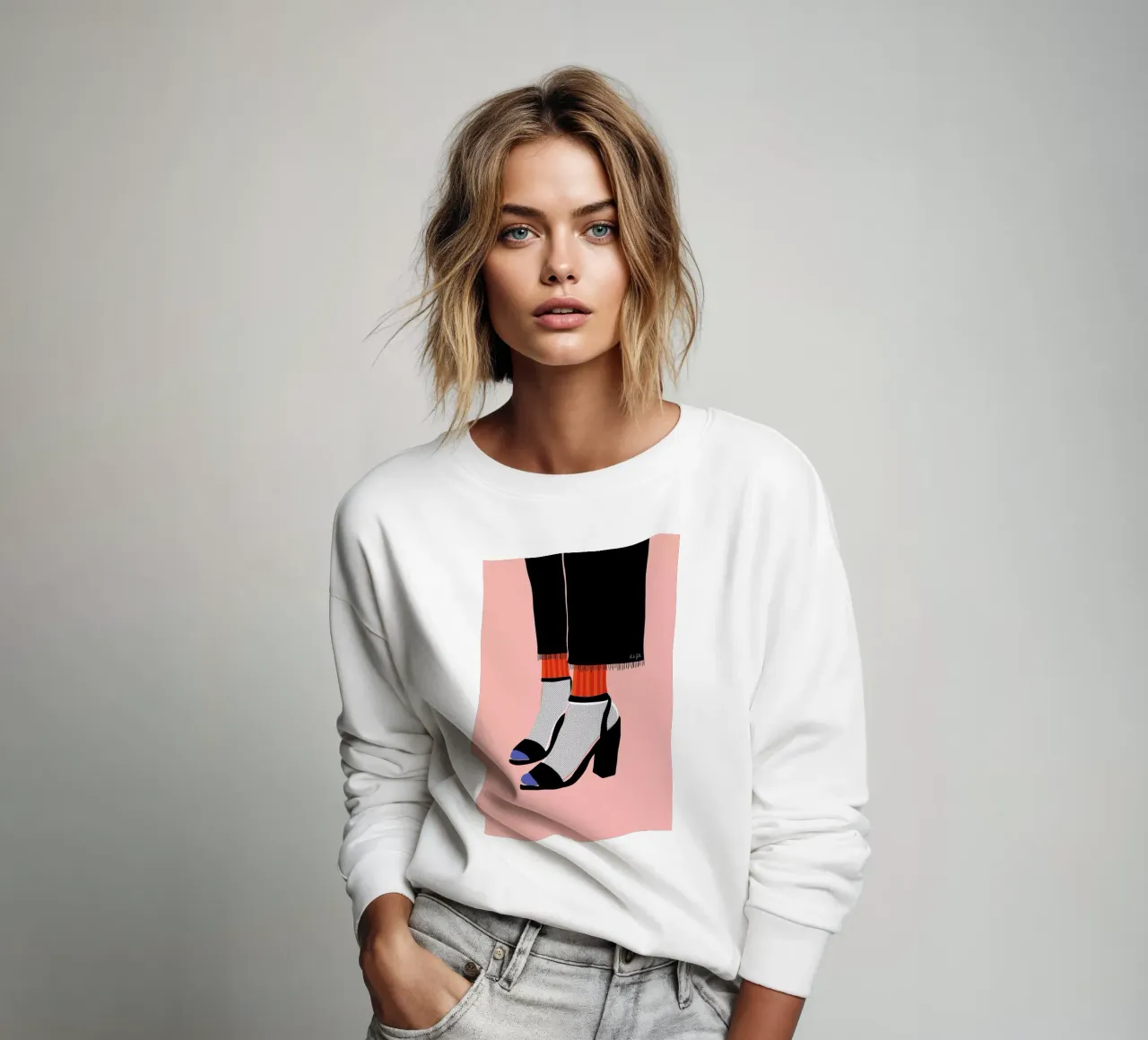 Socks and Heel felpa da Linda Gobeta
