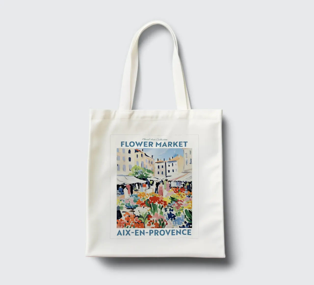 Mercato dei fiori, Aix en Provence, Francia - Viaggio Botanico borsa in juta da Peaches Art Prints
