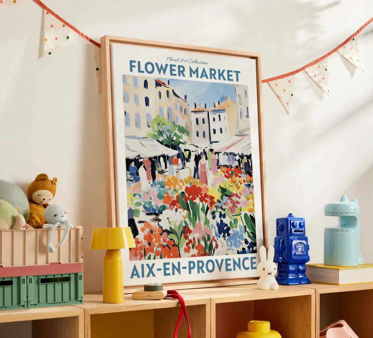 Mercato dei fiori, Aix en Provence, Francia - Viaggio Botanico tela da Peaches Art Prints