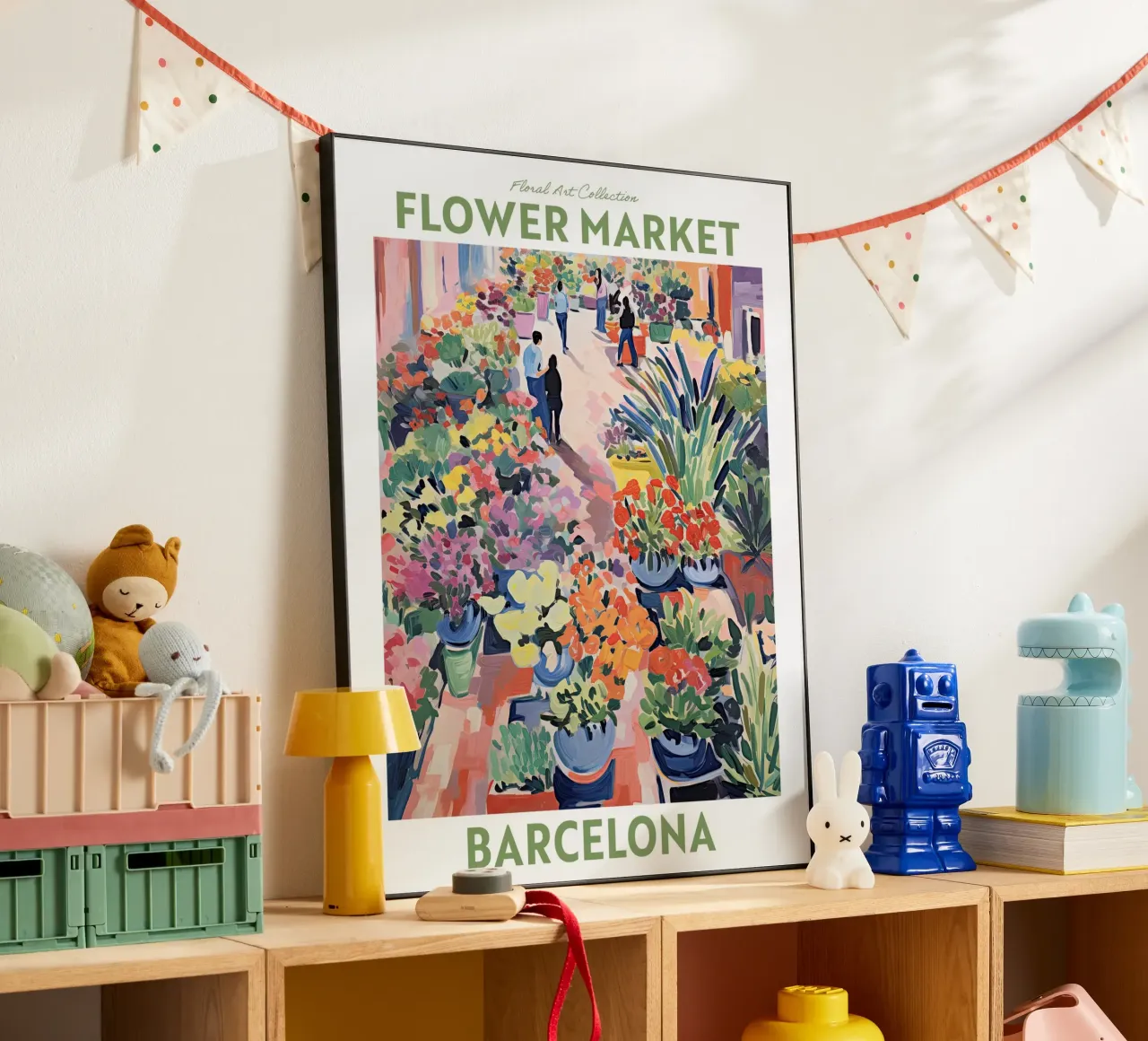 Mercato dei fiori - Barcellona, Spagna Viaggio botanico alluminio dibond da Peaches Art Prints