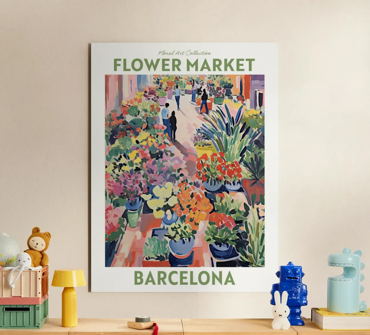 Mercato dei fiori - Barcellona, Spagna Viaggio botanico alluminio dibond da Peaches Art Prints