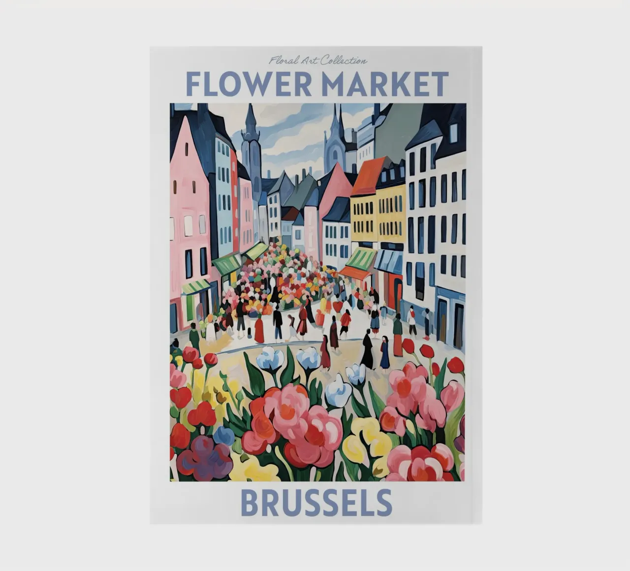 Flower Market Brussels, Belgium Travel Botanical notebook by Peaches Art Prints