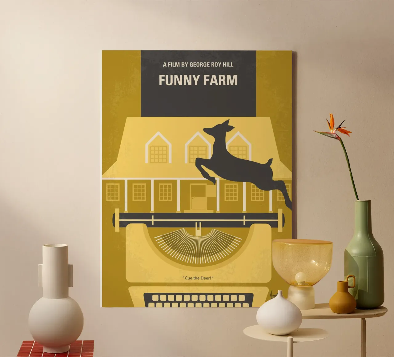 No959 My Funny Farm minimale filmposter canvas met Baklijst van Chungkong