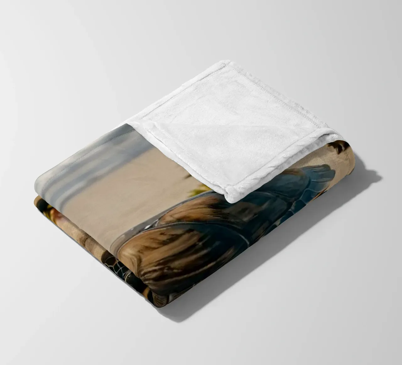 Tartarughe che si dirigono verso l'oceano su una spiaggia assolata coperta in pile da DesignDoodle