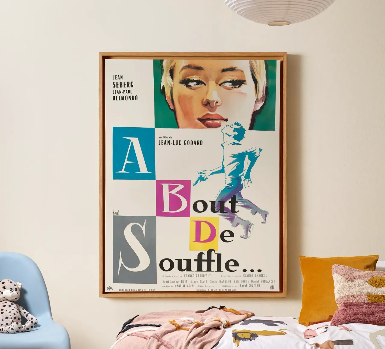 Breathless Movie (A bout de souffle) canvas met Baklijst van Attaboy Dsgn