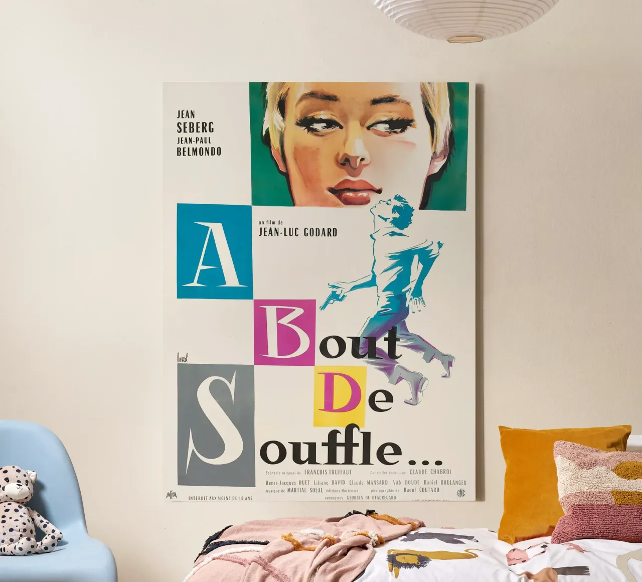 Breathless Movie (A bout de souffle) canvas met Baklijst van Attaboy Dsgn