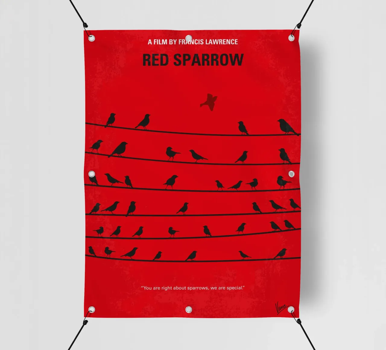 No960 My Red Sparrow minimal movie poster telo in pvc da Chungkong