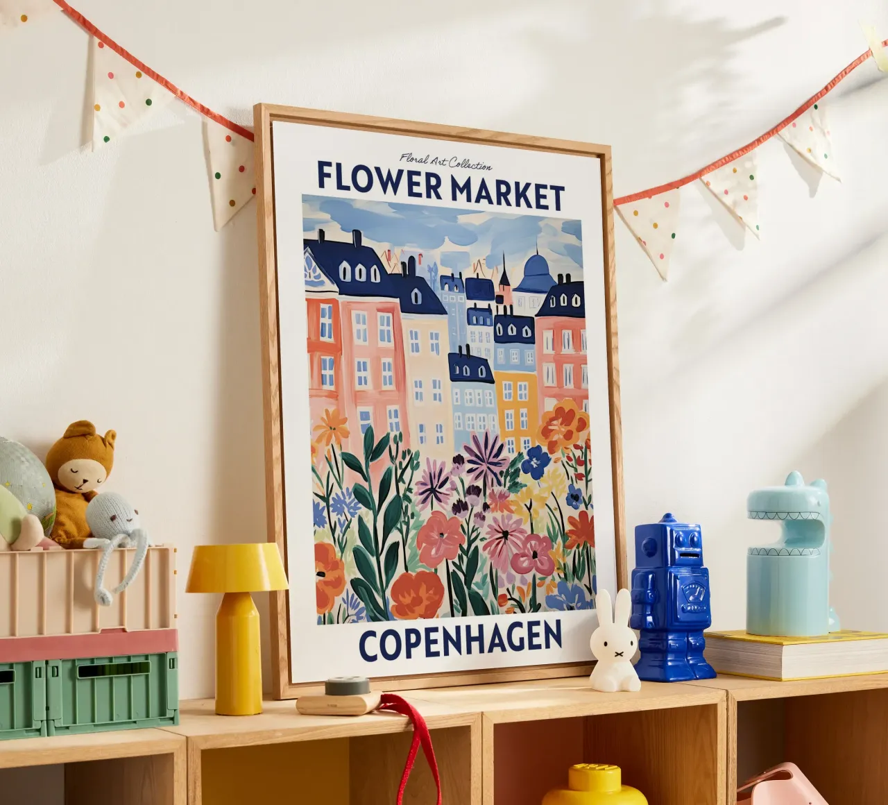 Mercado de las flores, Dinamarca, Copenhague - Viaje Botánico metacrilato de Peaches Art Prints